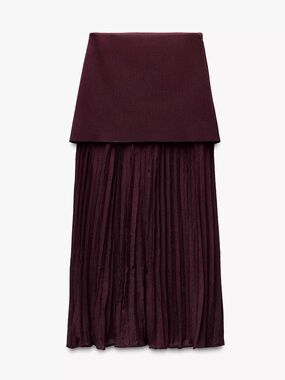 ZARA mixed pleated knit skirt